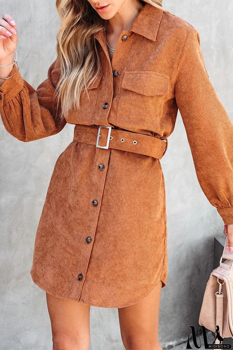 MidiSono - Sweet Elegant Pocket Frenulum Solid Color Square Collar A Line Dresses(3 Colors)