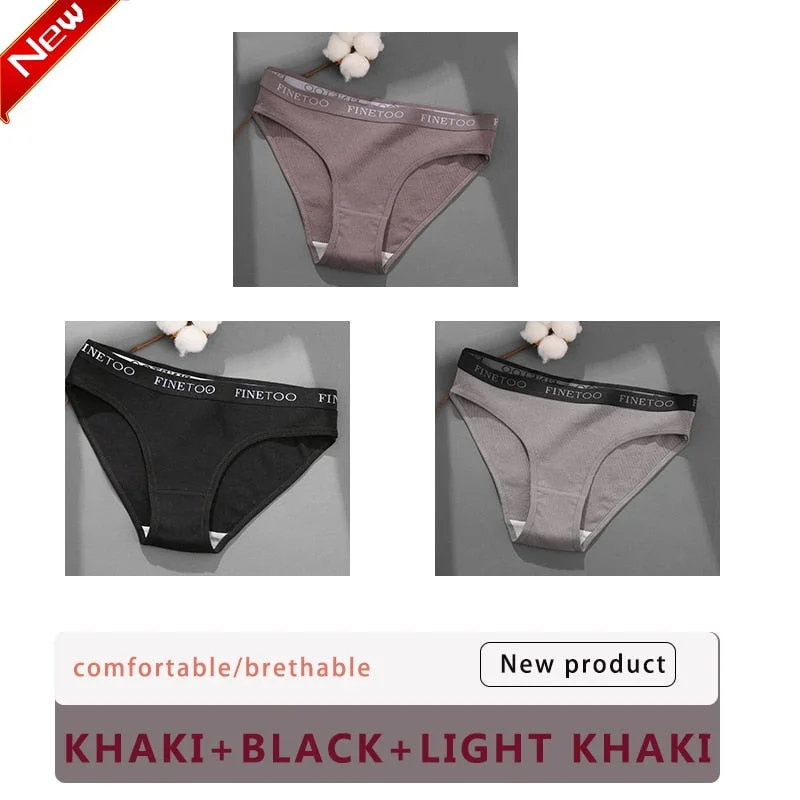 3PCS/Set Cotton Underwear For Woman Sexy Letter Panties Underpants Female M-XL Briefs Intimates Lingerie 6 Solid Color Pantys