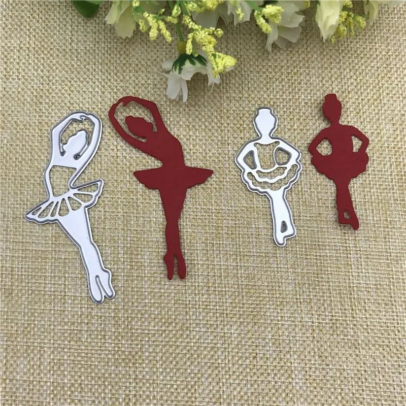 2pcs Dancing Girls Metal Cutting Dies Stencil Scrapbooking Photo Album Card Paper Embossing Craft DIY Dies Cut