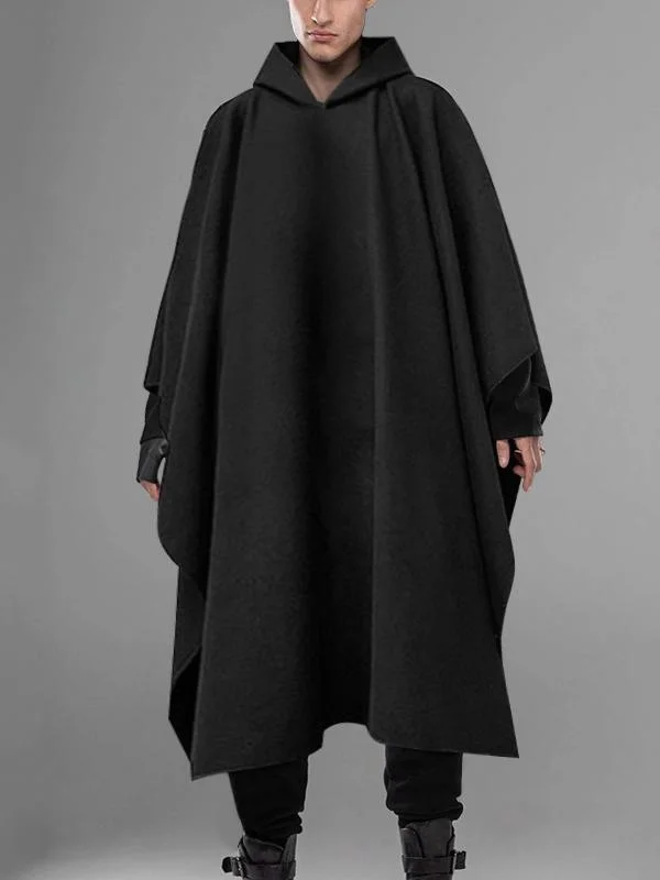 Aonga - Mens Gothic Baggy Hooded Poncho Long Cloak F