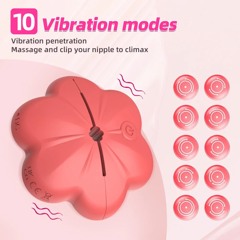 Wireless Nipple Toys with 10 Vibration Patterns and Soft Liquid Silicone for Comfort