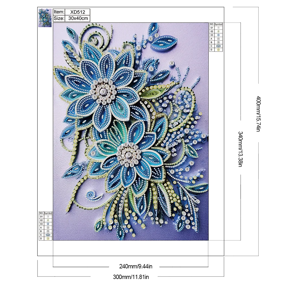 Diamond Painting - Partial Special Shaped Drill - Flower(Canvas|30*40cm)