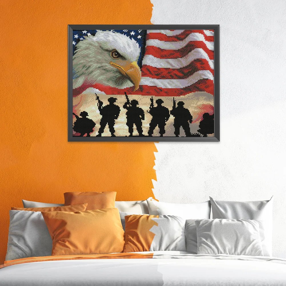 11CT Stamped Cross Stitch - Eagle(Canvas|46*36CM)