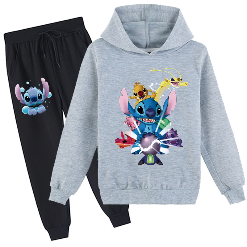 Mayoulove Stitch Zipper Jacket and Trouser Set - Cute and Comfortable Children's Clothing for Fans of Lilo and Stitch - Perfect for Boys and Girls Aged 3-10-Mayoulove