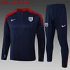 2024 England Half-Pull Training Suit Royal Blue Football Shirt 1:1 Thai Quality