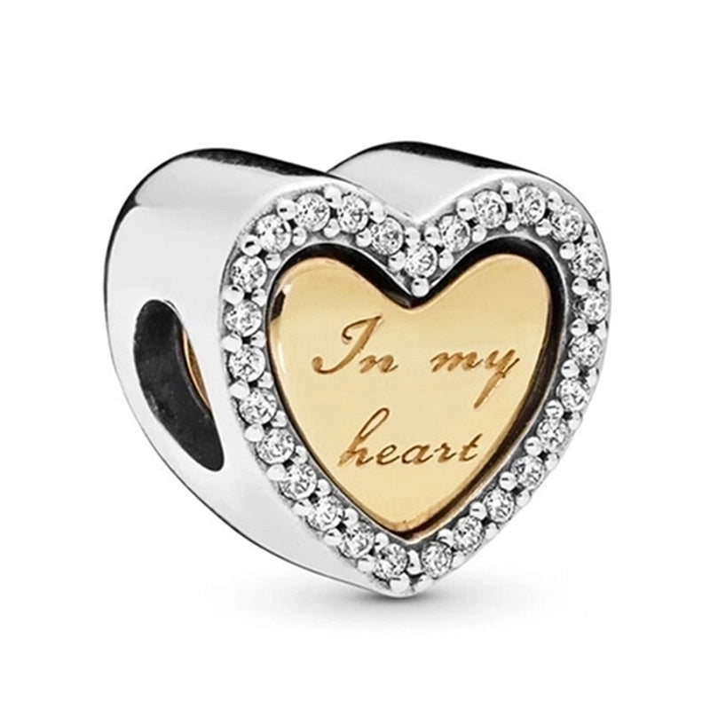 1 PC/Package Metal Rhinestones Plating Inlay Polished Pendant Beads