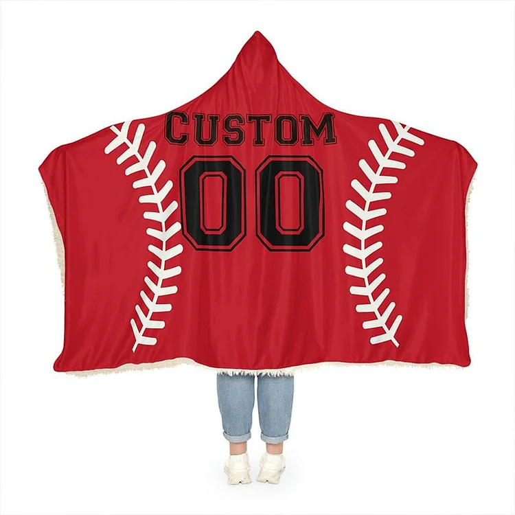 Custom Baseball Hooded Blanket