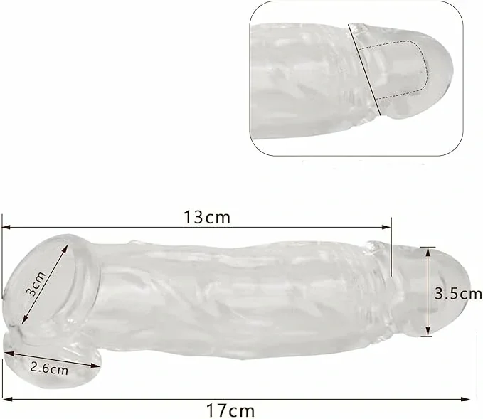 enis Sleeve Penis Pump Cock Ring Male Sex Toy, Clear Penis Extension Cock Sleeve with Ball Loop, Penis Extender Cock Rings Girth Enlarger Enhancer for Men, Penis Enlarger Adult Sex Toys for Men