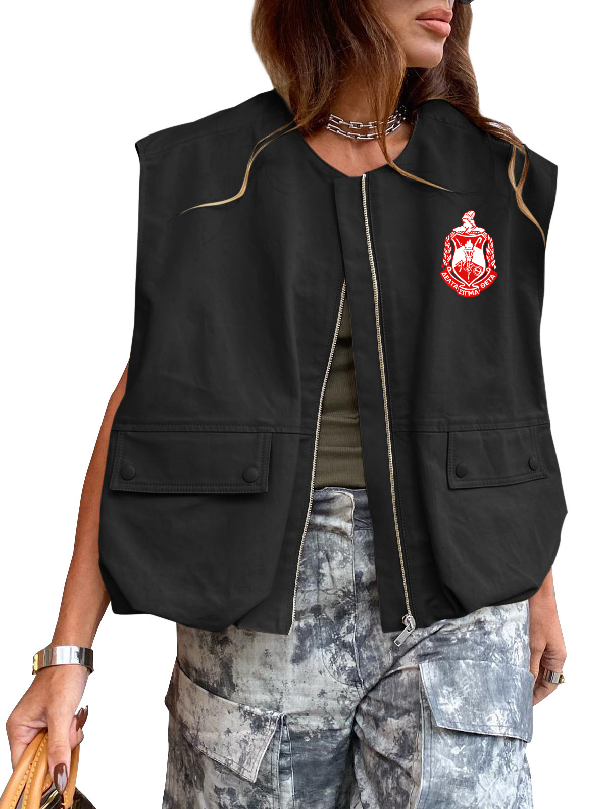 2024 Sleeveless Loose Zipper Vest