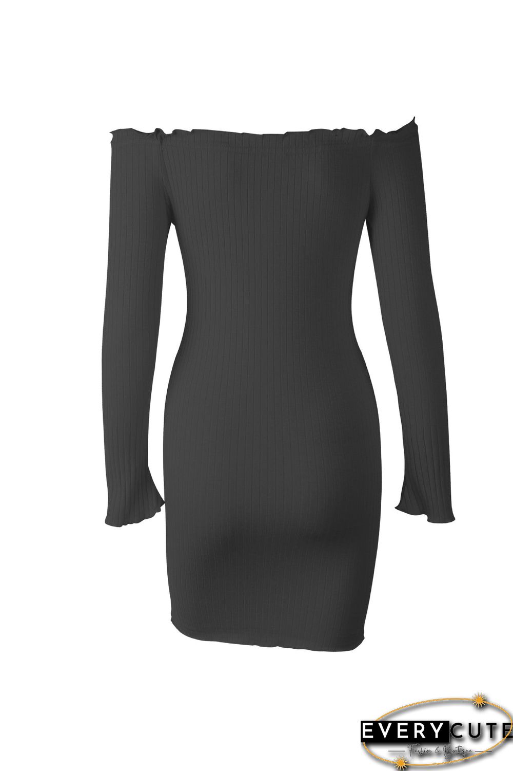 Off Shoulder Long Sleeve Bodycon Mini Dress