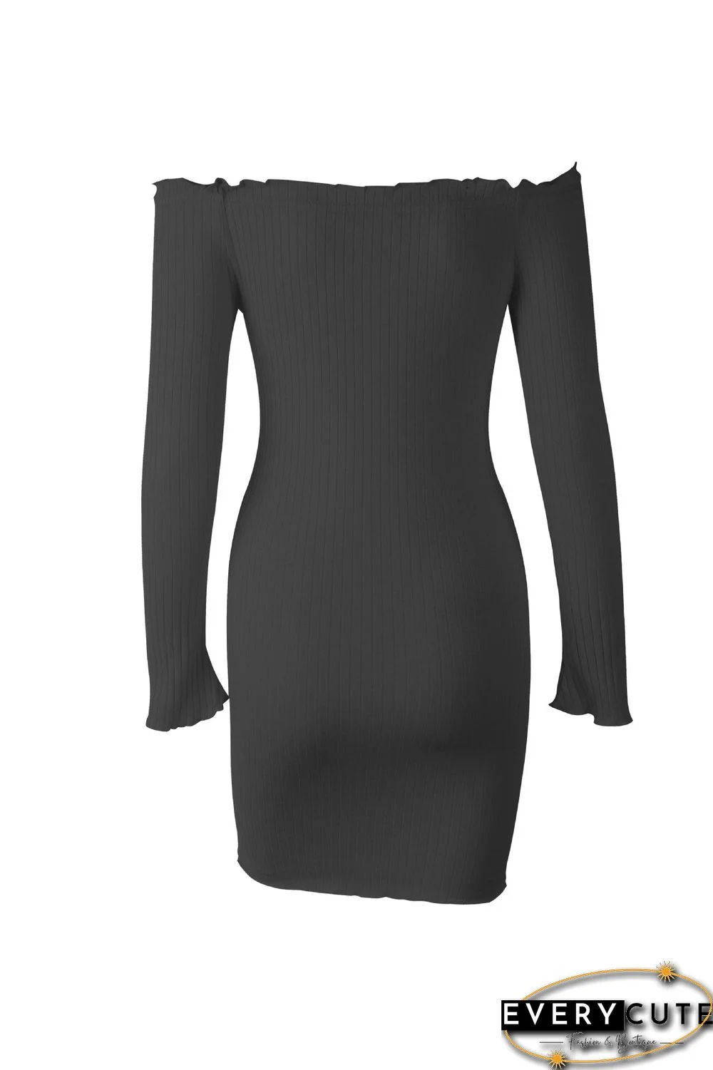 Off Shoulder Long Sleeve Bodycon Mini Dress