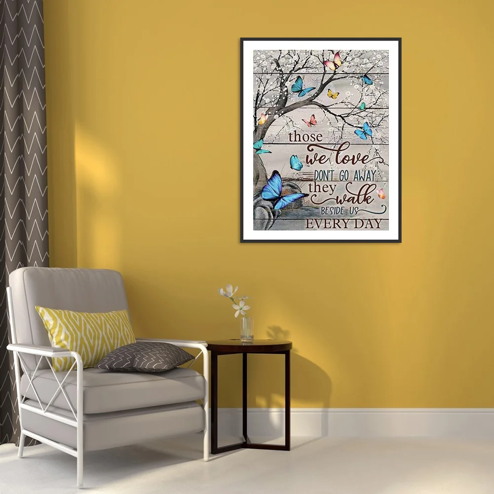 Diamond Painting - Full Round Drill - Butterfly Letters(40*50cm)