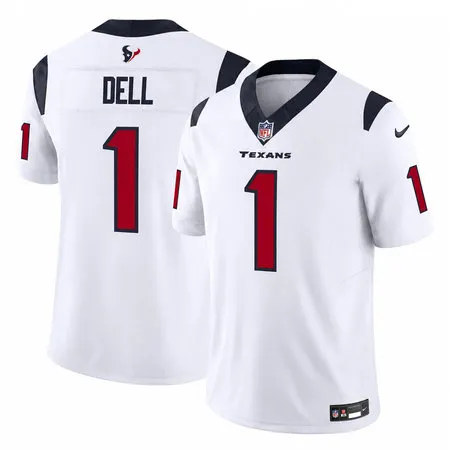 Men's Houston Texans #1 Tank Dell White 2023 F.U.S.E Vapor Untouchable Stitched Football Jersey