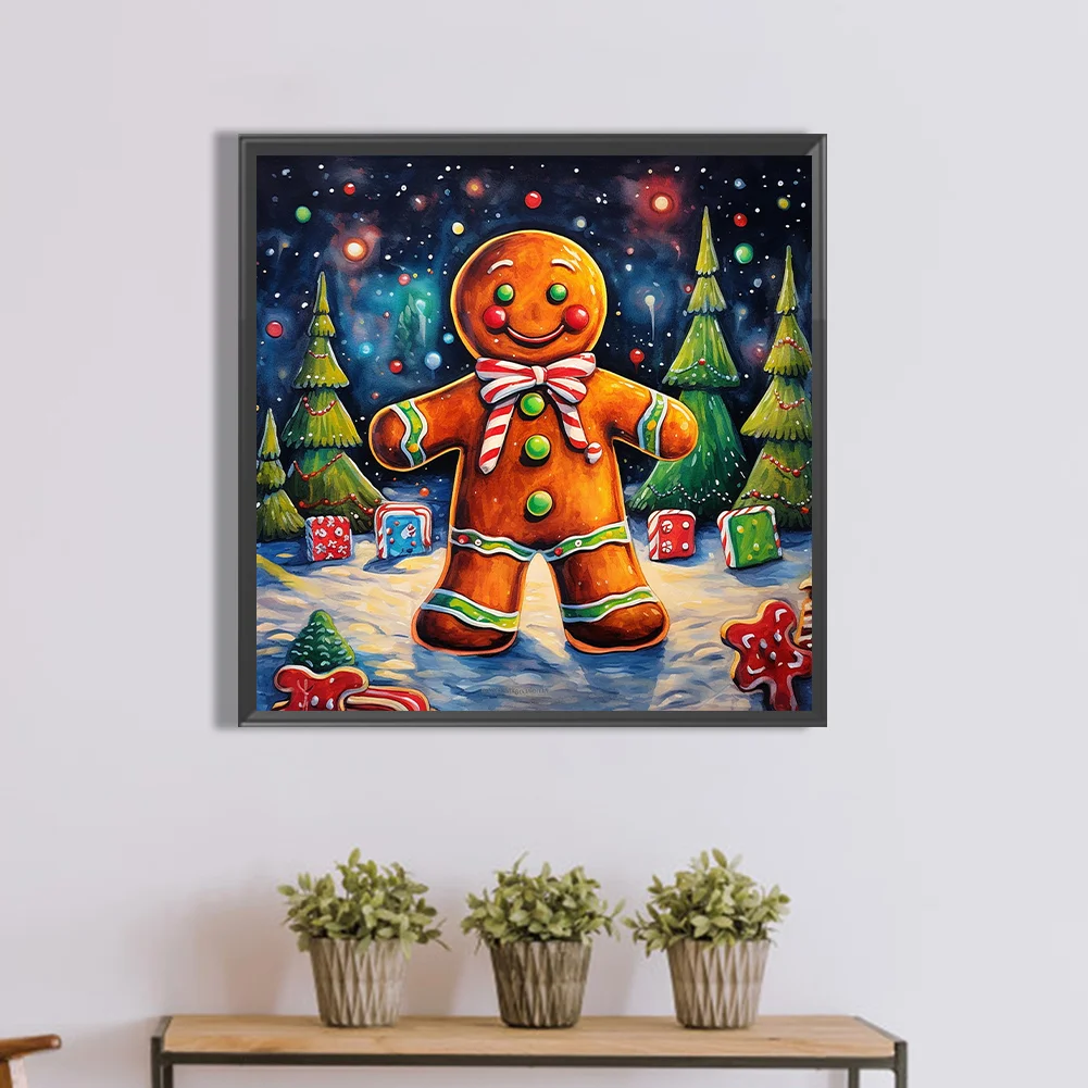 Partial AB Diamond Painting - Full Round Drill - Gingerbread Man(Canvas|45*45cm)