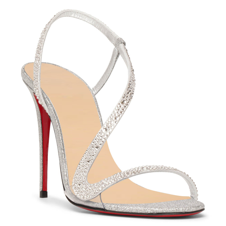 100mm/120mm Spotlight Wavy Straps Sandals Red Bottom  Sandals 