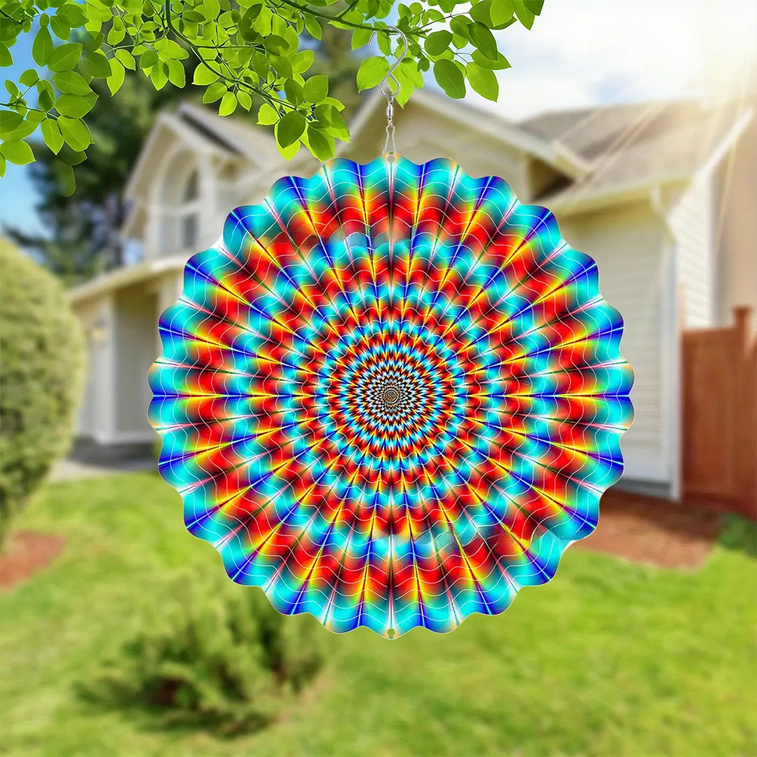 Mandalas Hanging Wind Spinner 360 Degree Rotating 3D Garden Wind Spinners 10-Inch Hanging Wind Catcher Art Gift for Home Garden Halloween Christmas (07)