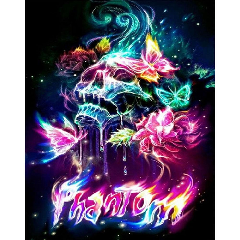 

15*20CM Round Drill Diamond Painting-Gorgeous Skull, 501 Original