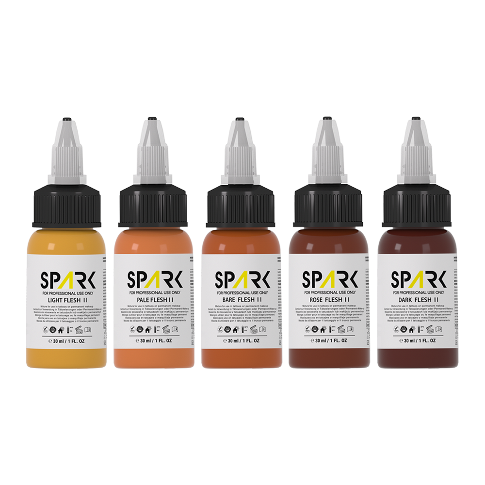 Spark EU REACH-Compliant Flesh Tone Color Tattoo Ink Set 1 oz