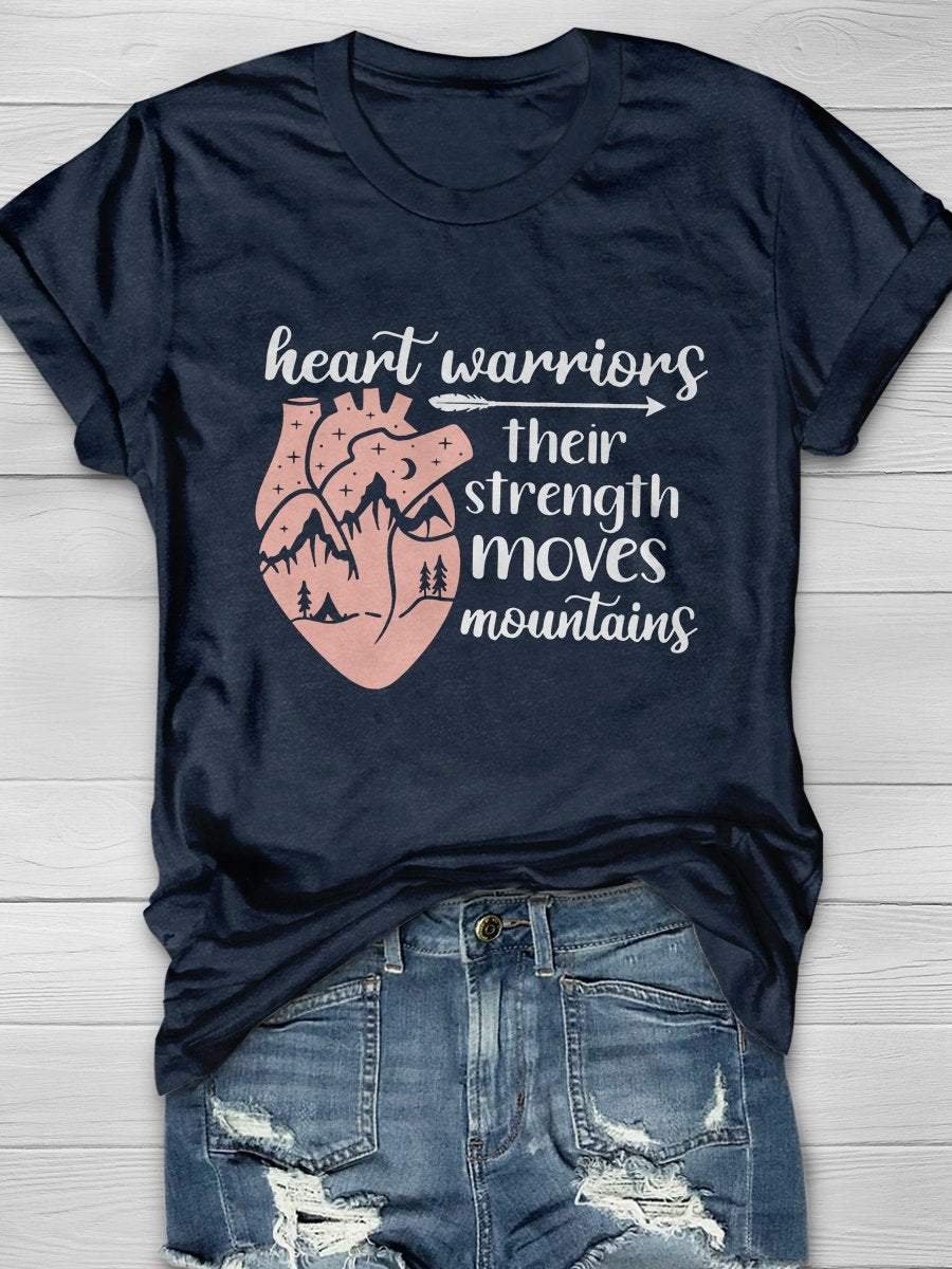Heart Warriors Print Short Sleeve T-shirt