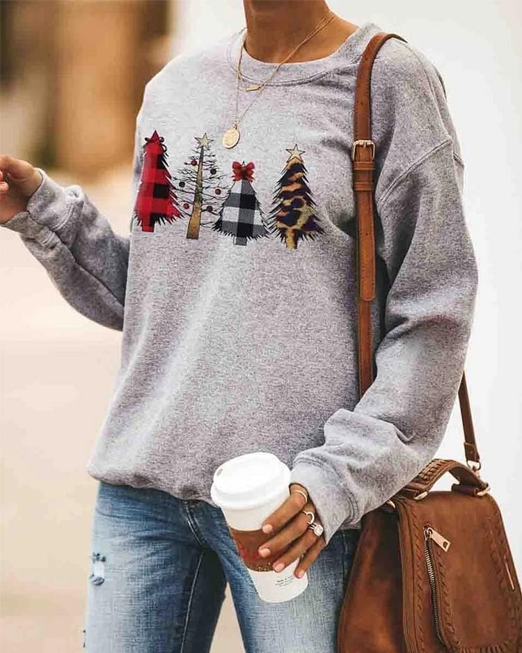Christmas Themed Long Sleeve Sweatshirt