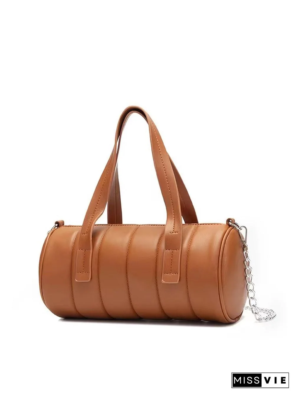 Daily Plain Cylindrical Chain Shoulder Bag