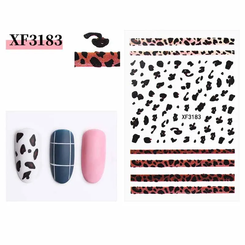 1pcs Sexy Leopard Nail Art Stickers Decals Animal Charm DIY Adhesive Manicure Decoration Accessory-Nail Inspo