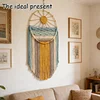 (Finished Product)Woven Hanging Tapestry Tassels No Drilling Sunset Wall Art Dream Catcher Handmade Colorful Tapestry for Apartment Living Room Bedroom Nursery Backdrop