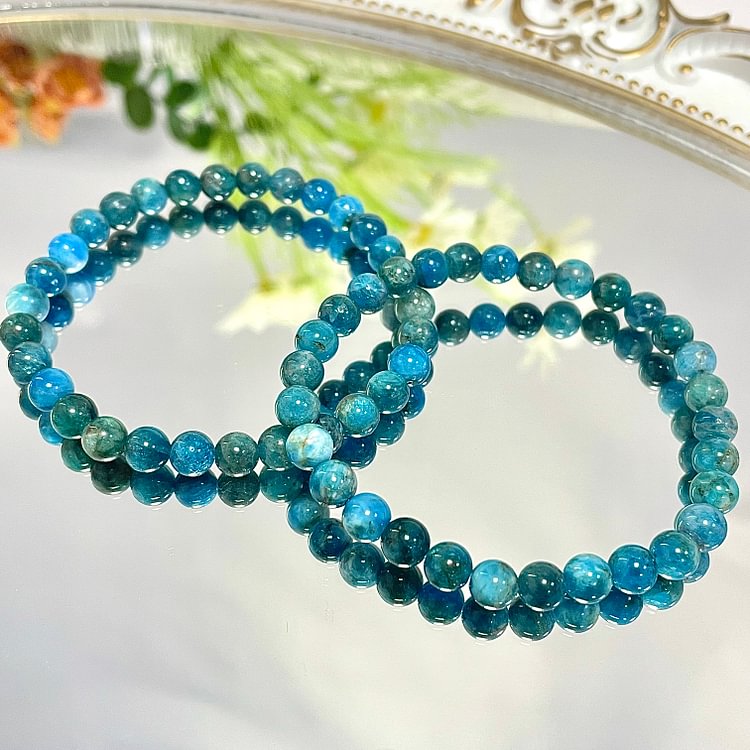 Blue Apatite Bracelet 6mm/8mm/12mm