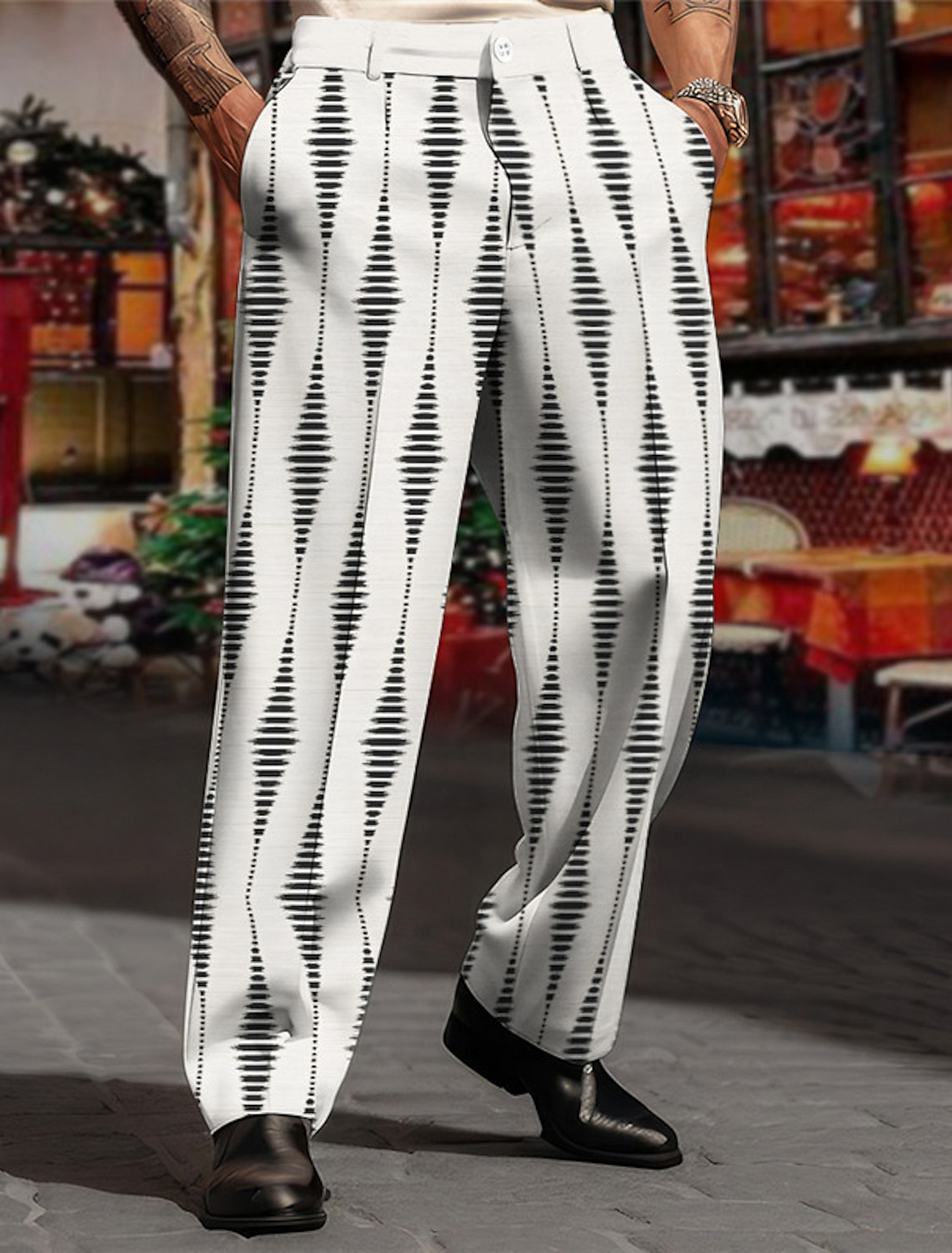 Men's Geometric Casual 3D Printed Street Pants 005