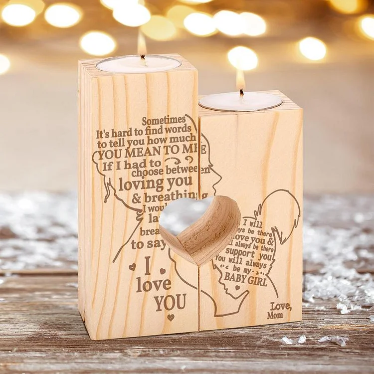 I Love You Love Mom -  Candle Holder