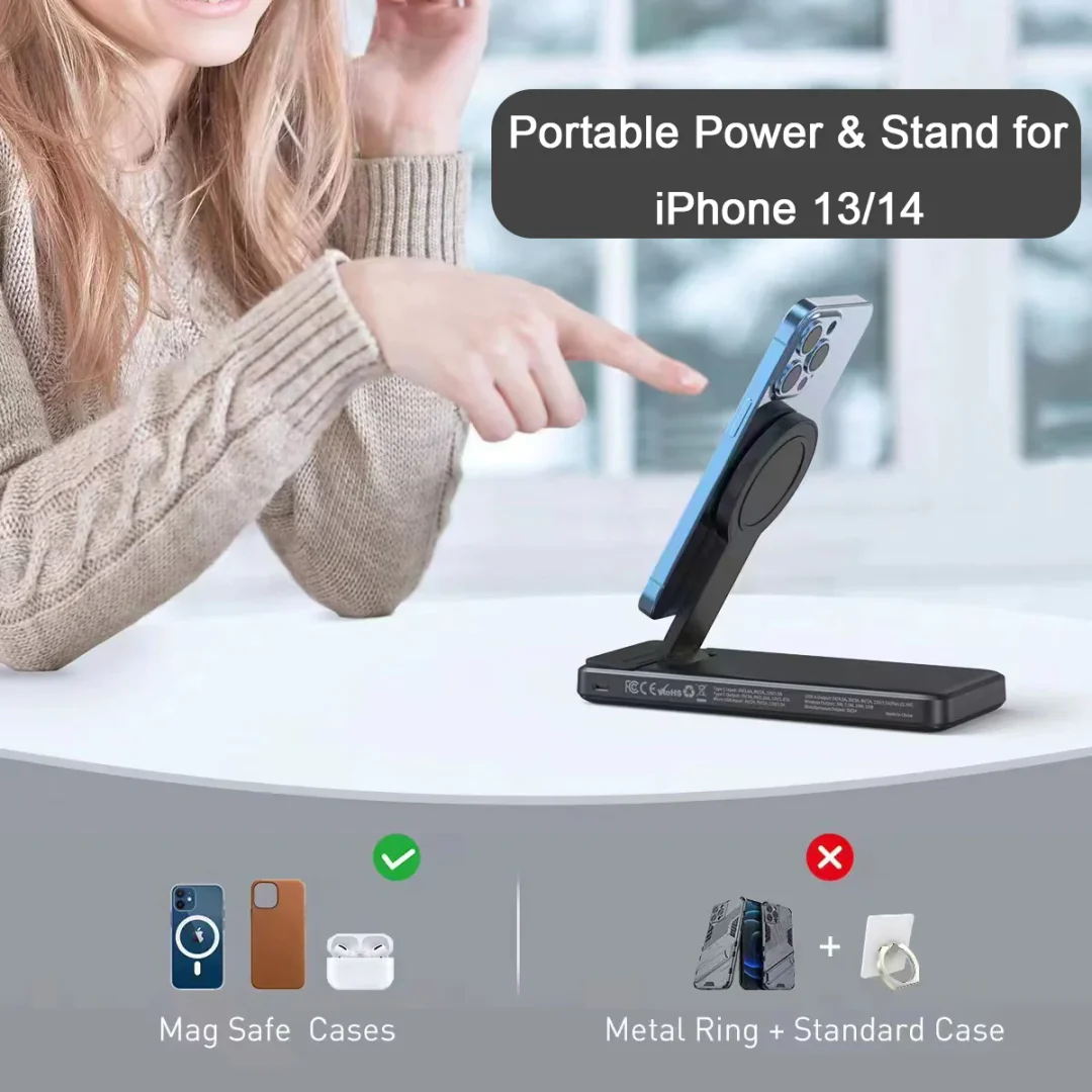 Multi-functional Magnetic Support Five-in-one Wireless Charger