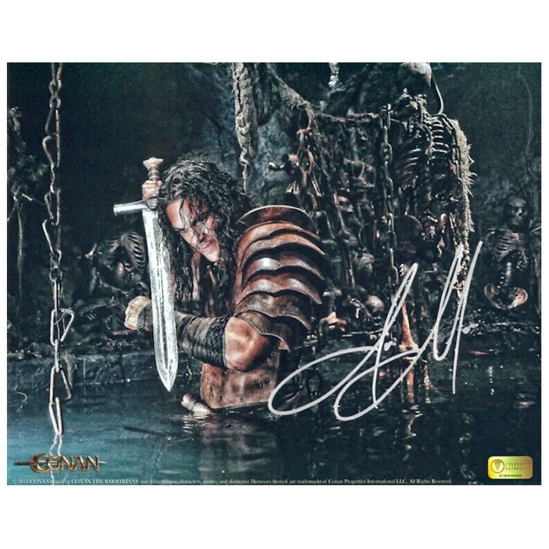 Jason Momoa Autographed 2011 Conan the Barbarian Water Battle 8x10 Photo Poster painting