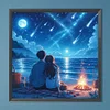 Couple De Plage-Perceuse Ronde Peinture Diamant-40*40Cm