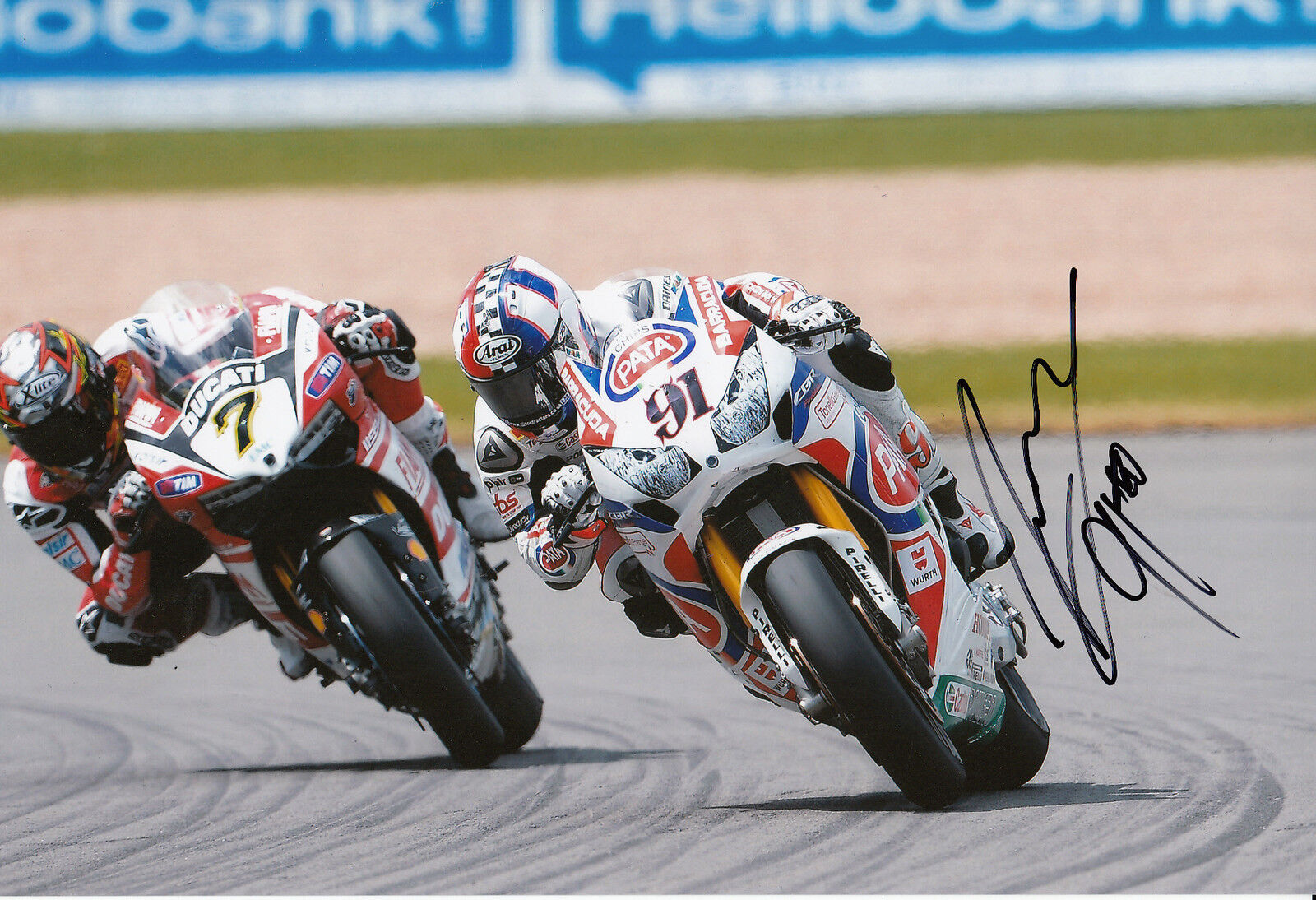 Leon Haslam Hand Signed Pata Honda 12x8 Photo Poster painting World Superbikes 1.