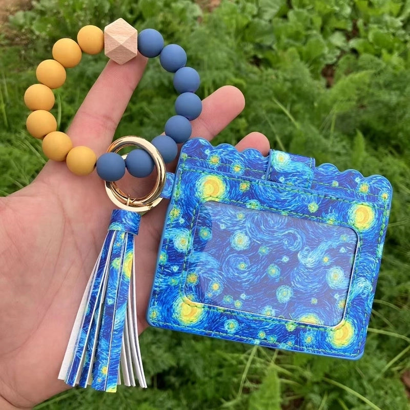 Unisex Printing Arylic Pu Leather Alloy Flip Cover Card Holders