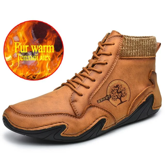 VIP Winter Men's Boots Warm Fur Men's Snow Boots Waterproof Mens Western Ankle Boots Suede Men Motorcycle Boots Cowboy Botas