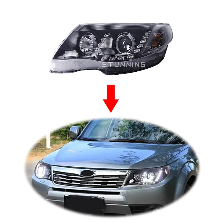 Upgrade LED DRL HID xenon head lamp head light assembly for Subaru Forester headlight headlamp 2008-2012 plug and play ITN Auto