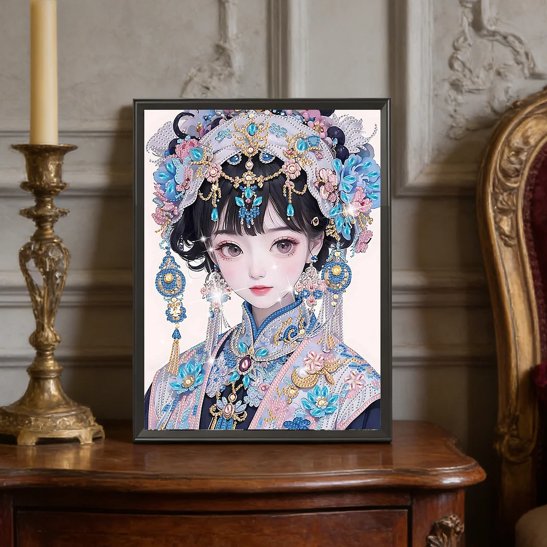 Diamond Painting - Partial Special Shaped Drill - Ornate Cute Girl(Canvas|30x40cm)