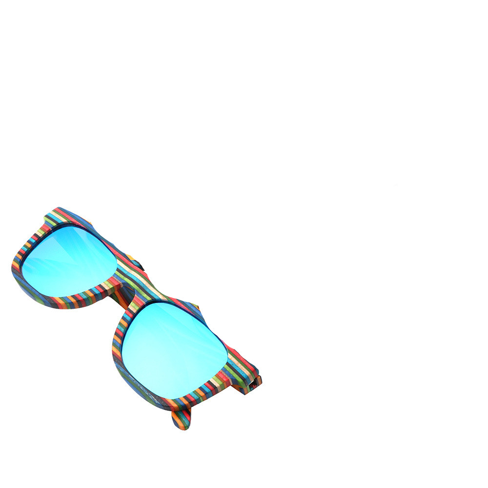 Mature Men's And Women's Outdoor Cycling Colorful Wood Polarized Sunglasses