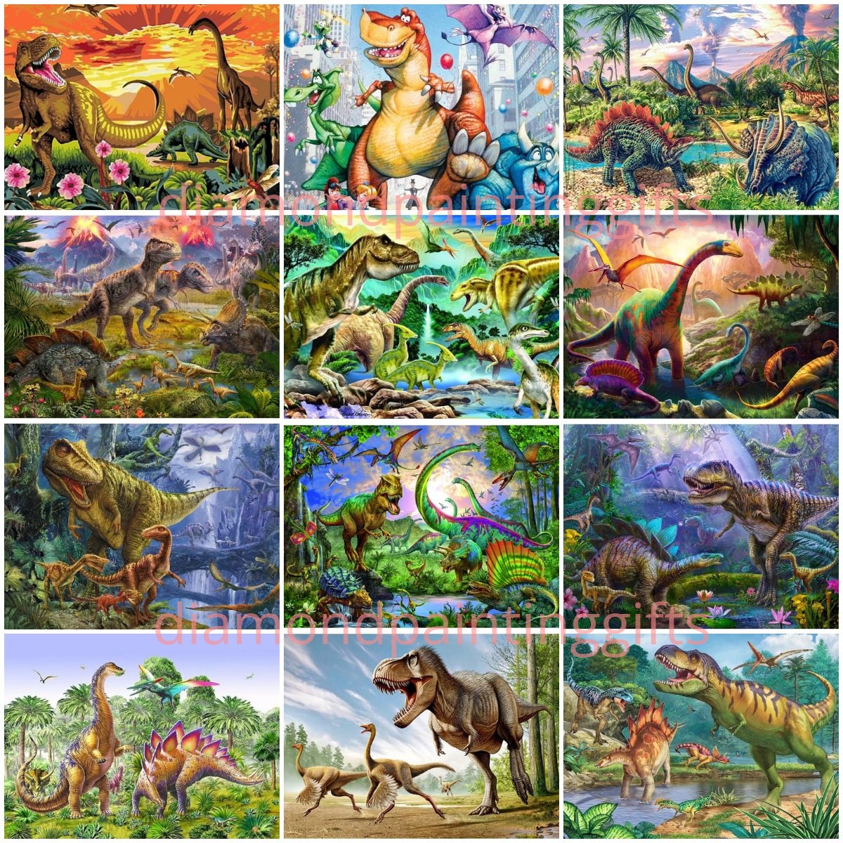 Diamondpaintinggifts Full Drill Diamond Painting Dinosaur