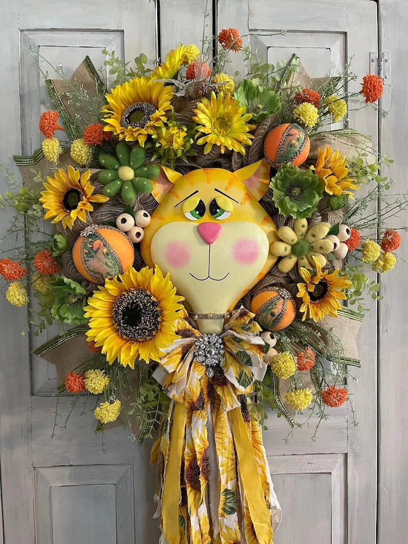 🐱Tabby Cat wreath-Best Gift To Cat Lover❤️