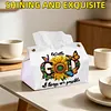 God Sunflower DIY PULeather Diamond Painting Tissue Box for Adults Beginners Large Size Diamond Art Paper Storage Holder for Living Room Bedroom Bathroom Table Decor