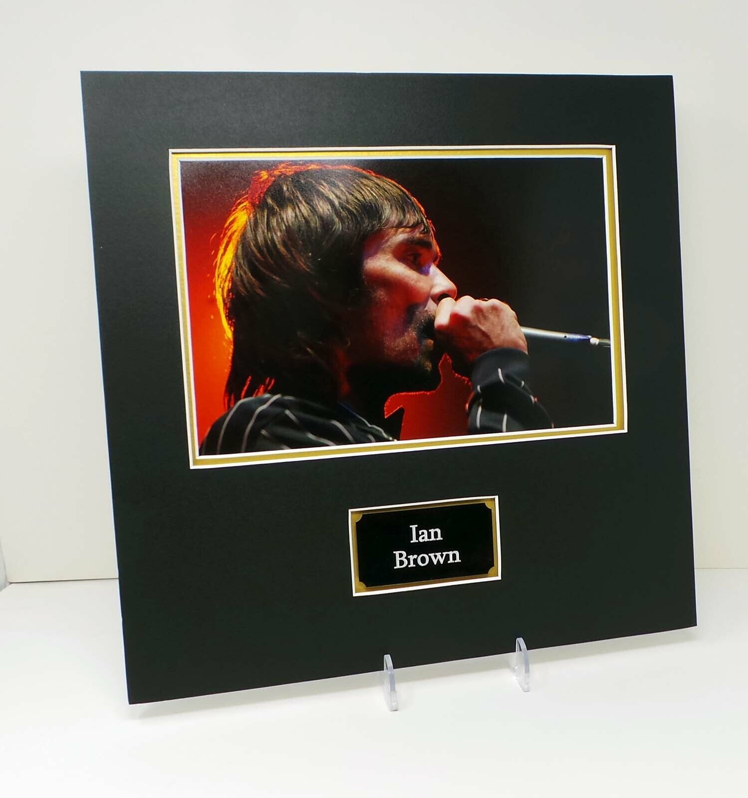 Ian BROWN Signed & Mounted 12x8 Photo Poster painting AFTAL RD COA The Stone Roses Madchester