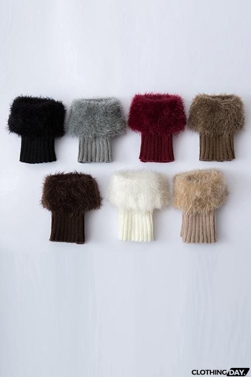 Silky Feather Pattern Topper Boot Cuffs