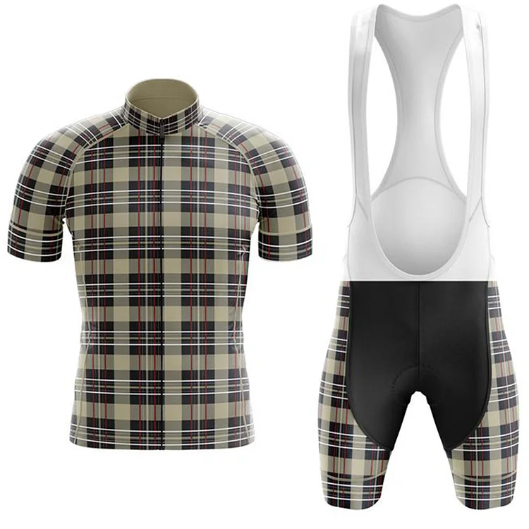 Plaid Men's Short Sleeve Cycling Kit