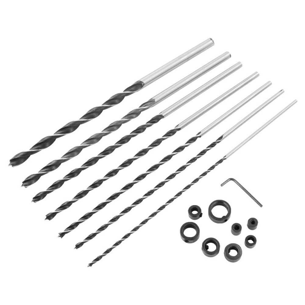 

7pcs 300mm Brad Point Twist Drill Bit Positioner Spacing Ring Hex Wrench, 501 Original