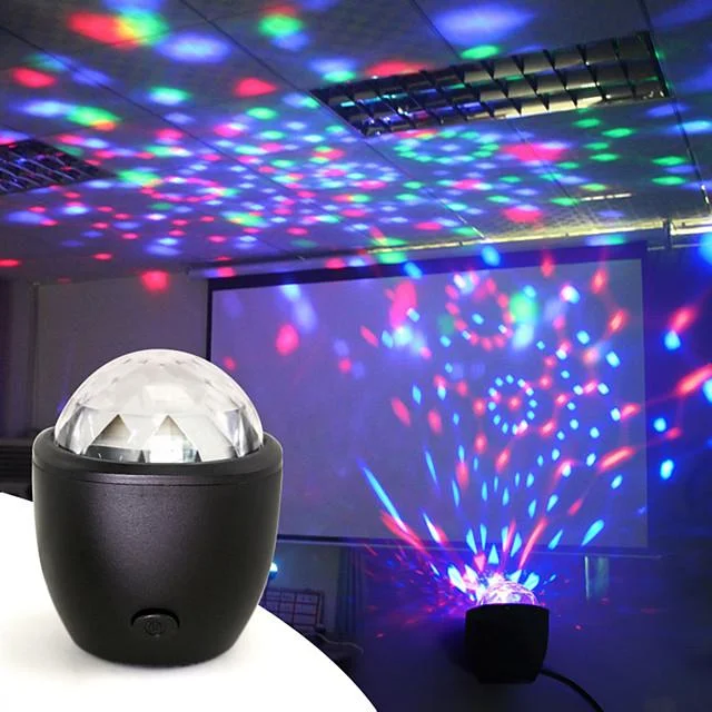 Disco Ball Party Stage Projector Lights Mini Led Voice Activated USB Crystal Magic Ball Flash DJ Lights for Home KTV Bar Car