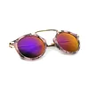 Marble Pattern Mirrored Lens Sunglasses 