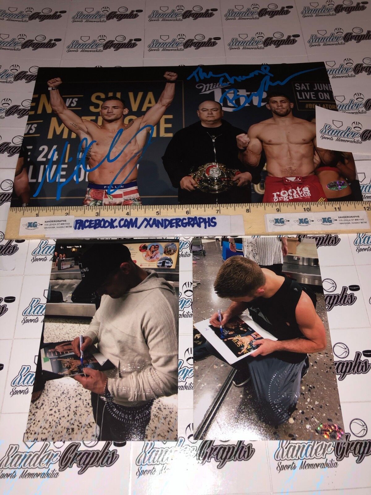 BRENT PRIMUS & MICHAEL CHANDLER DUAL SIGNED AUTOGRAPHED 8X12 Photo Poster paintingGRAPH MMA-COA