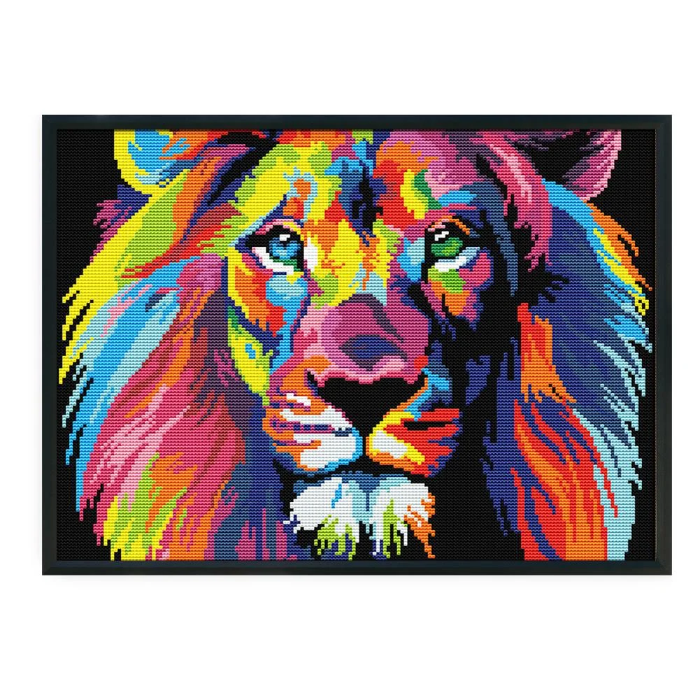 14ct Stamped Cross Stitch - Color Lion(40*32cm)